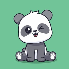 可爱熊猫矢量卡通插画