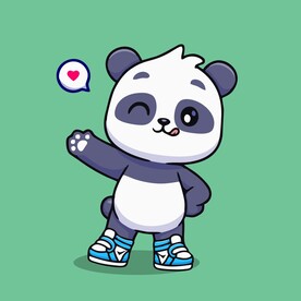 可爱熊猫矢量卡通插画