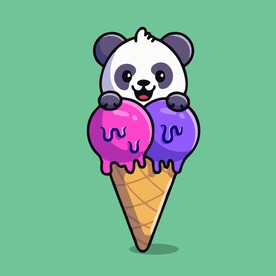 可爱熊猫矢量卡通插画