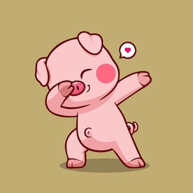 可爱小猪矢量卡通插画