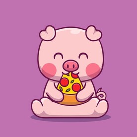 可爱小猪矢量卡通插画