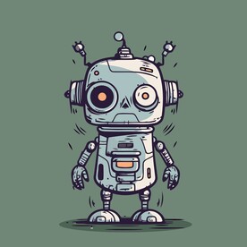 可爱机器人矢量卡通插画
