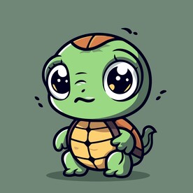 可爱海龟矢量卡通插画