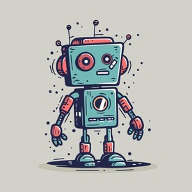 可爱机器人矢量卡通插画