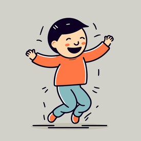 可爱玩耍的男孩矢量卡通插画