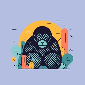 大猩猩自然矢量艺术插画