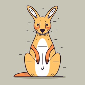 可爱袋鼠矢量卡通插画