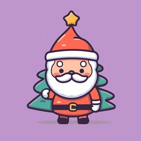 可爱圣诞老人矢量卡通插画