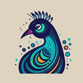 可爱孔雀矢量卡通插画