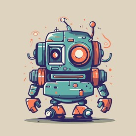 可爱机器人矢量卡通插画