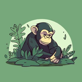 可爱大猩猩矢量卡通插画