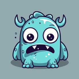 可爱怪物矢量卡通插画