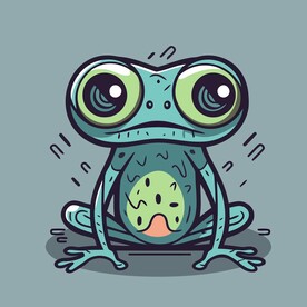 可爱绿皮青蛙矢量卡通插画