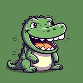 可爱鳄鱼矢量卡通插画