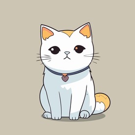 可爱小猫矢量卡通画儿童插画