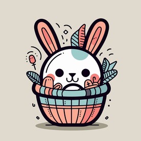 可爱兔子矢量卡通画儿童插画