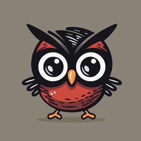 可爱猫头鹰矢量卡通画儿童插画