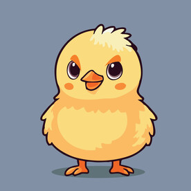 可爱小黄鸡矢量卡通画儿童插画