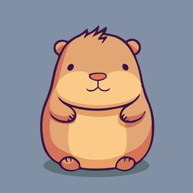 可爱竹鼠矢量卡通画儿童插画