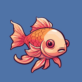 可爱金鱼矢量卡通画儿童插画