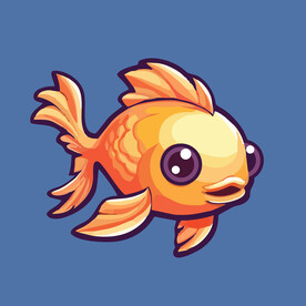 可爱小鱼矢量卡通画儿童插