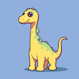 可爱恐龙矢量卡通画儿童插画