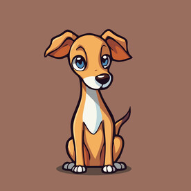 可爱狗狗矢量卡通画儿童插画