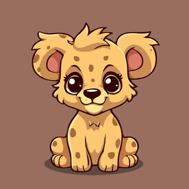 可爱小狮子矢量卡通画儿童插画