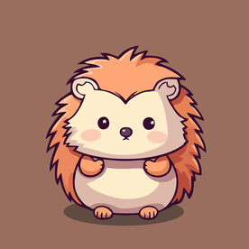 可爱刺猬矢量卡通画儿童插画