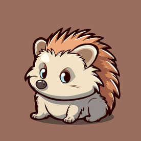 可爱刺猬矢量卡通画儿童插画