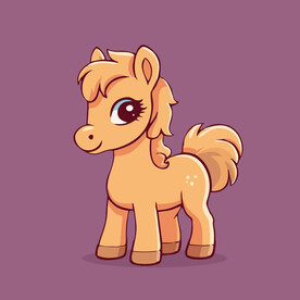 可爱小马矢量卡通画儿童插画