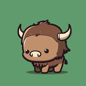 可爱牦牛矢量卡通画儿童插画