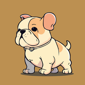 可爱沙皮狗矢量卡通画儿童插画