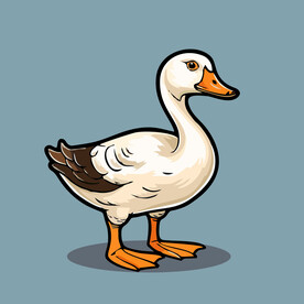 可爱小鸭矢量卡通画儿童插画