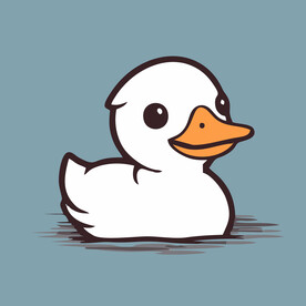 可爱小鸭矢量卡通画儿童插画