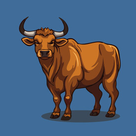 可爱小牛矢量卡通画儿童插画