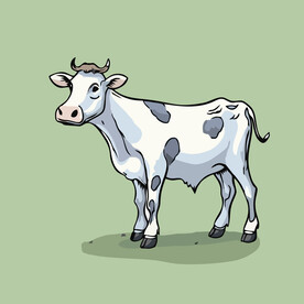 可爱小牛矢量卡通画儿童插画