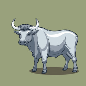 可爱小牛矢量卡通画儿童插画