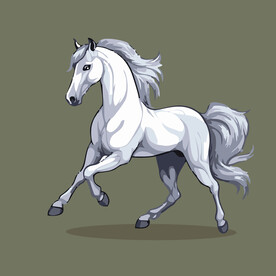 可爱小马矢量卡通画儿童插画