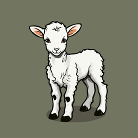 可爱小羊矢量卡通画儿童插画