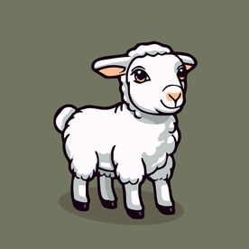 可爱小羊矢量卡通画儿童插画