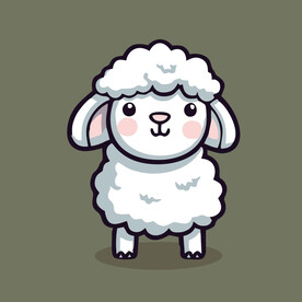 可爱小羊矢量卡通画儿童插画