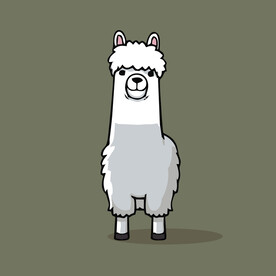 可爱羊驼矢量卡通画儿童插画
