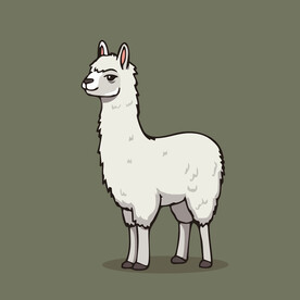 可爱羊驼矢量卡通画儿童插画