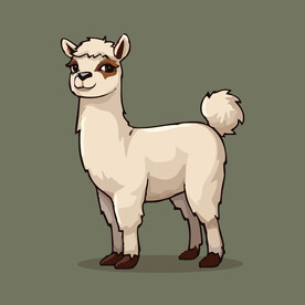 可爱羊驼矢量卡通画儿童插画