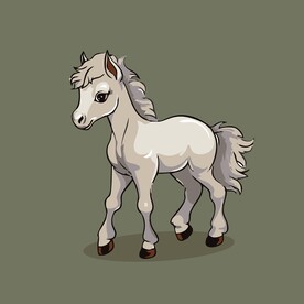 可爱小马矢量卡通画儿童插画