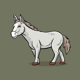 可爱小毛驴矢量卡通画儿童插画