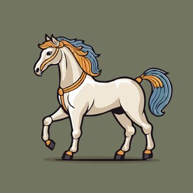 可爱小马矢量卡通画儿童插画