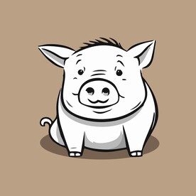 可爱小猪矢量卡通画儿童插画