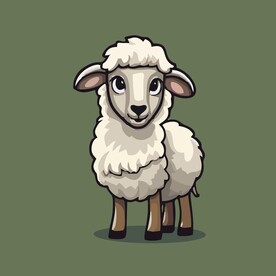 可爱小羊矢量卡通画儿童插画